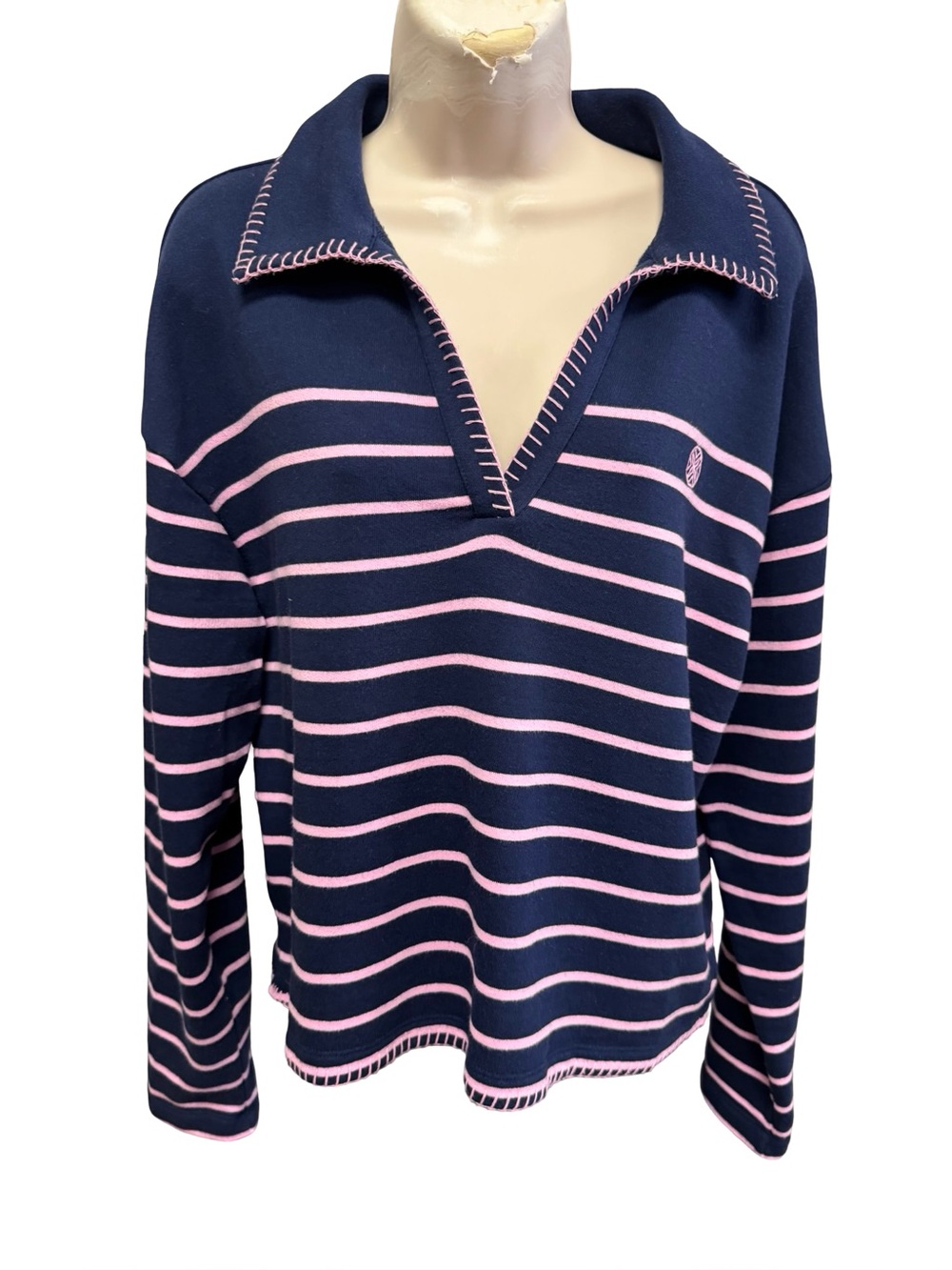 1591 / Lilly Pulitzer Corvaya Terry Stripe Pullover Size Medium